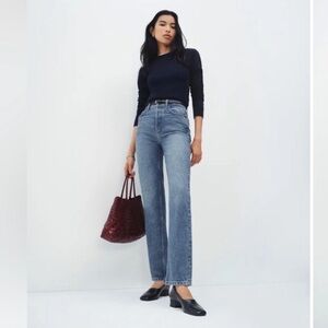 Reformation Blue High Rise Cropped Jeans